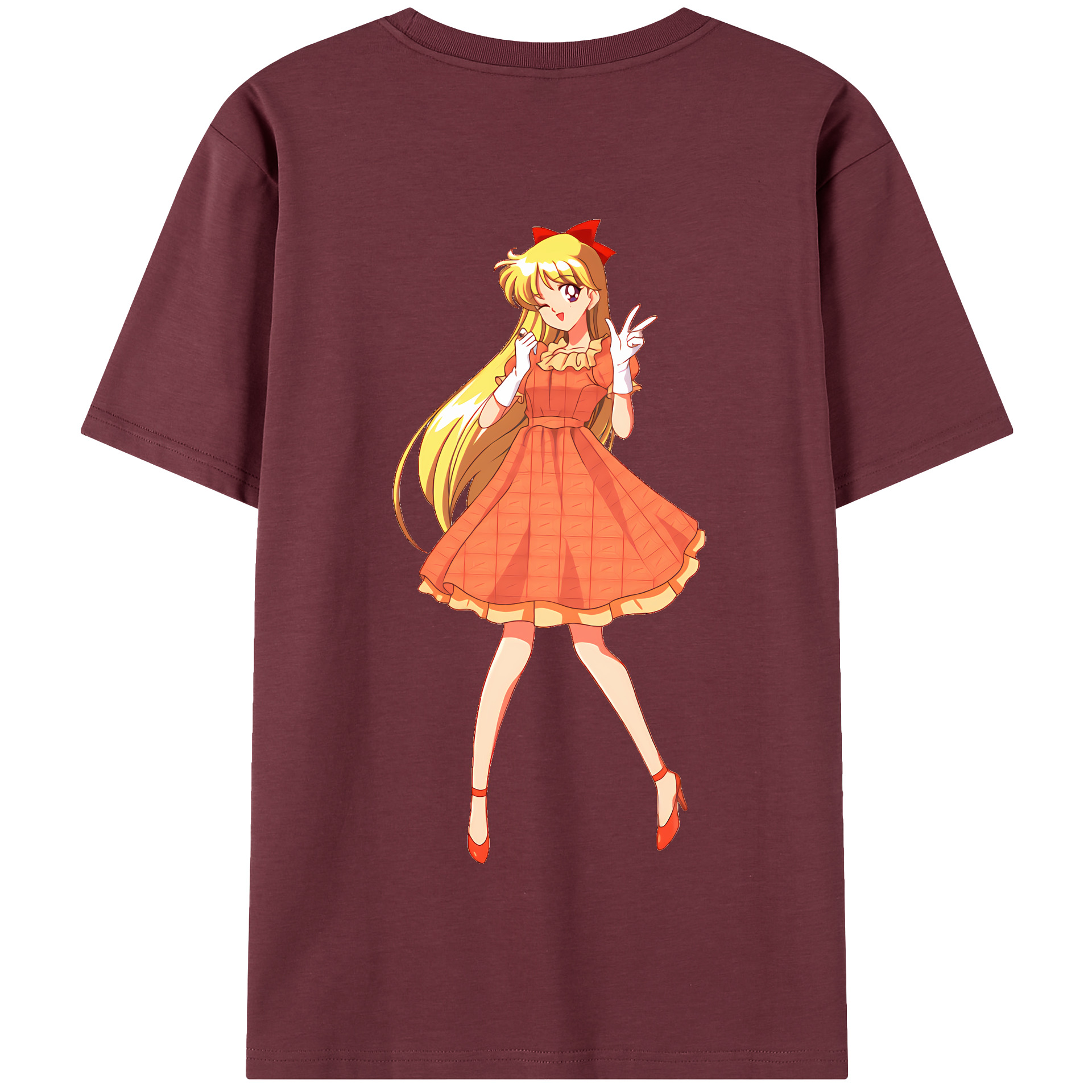 （画像用） 美少女戦士セーラームーン 愛野 美奈子 あいの みなこ Sailor Moon Aino Minako 綿100％半袖Tシャツ（背面プリント）
